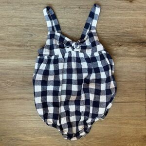 Old Navy Navy Blue Gingham Baby Romper 18–24 Months